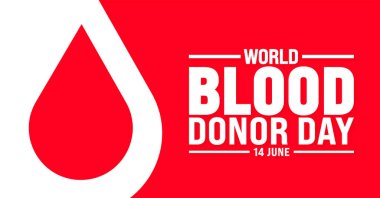14 Haziran Dünya Kan Bağışı Günü 'nün arka plan şablonu. Tatil konsepti. arkaplan, pankart, kart ve yazı ve standart renk içeren poster tasarım şablonu için kullan. vektör