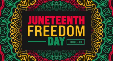 13 Haziran, Haziran Özgürlük Günü geometrik şekilli arka plan şablonu. Tatil konsepti. arkaplan, pankart, pankart, kart ve poster tasarım şablonu için kullan.