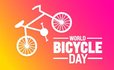 Haziran Dünya Bisiklet Günü arka plan şablonu. Tatil konsepti. arkaplan, pankart, kart ve yazı ve standart renk içeren poster tasarım şablonu için kullan. vektör illüstrasyonu.