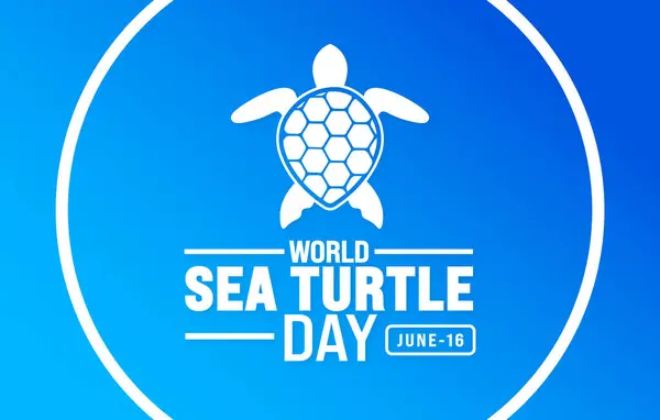 stock vector 16 June is World sea turtle day background template. Holiday concept. use to background, banner, placard, card, and poster design template with text inscription and standard color. vector.