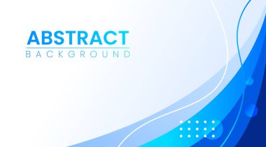 soyut mavi arkaplan vektör tasarımı. soyut Basit Minimal Dinamik Eğrisi mavi gradyan rengi ve beyaz iş dalgası afişi. İş konsepti. Vektör illüstrasyonu.