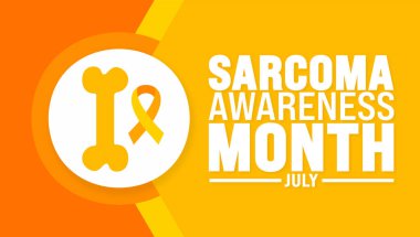 Temmuz, Sarkoma Farkındalık Ayı şablonu. Tatil konsepti. Metin yazma ve standart renk ile arkaplan, pankart, kart ve poster tasarım şablonu için kullan.