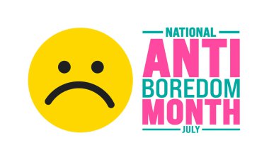 Temmuz, Ulusal Sıkıntı Karşıtı Ay 'ın arka plan şablonu. Tatil konsepti. arkaplan, pankart, kart ve yazı ve standart renk içeren poster tasarım şablonu için kullan. vektör