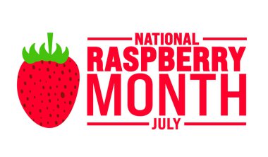 Temmuz, ulusal ahududu ayı şablonu. Tatil konsepti. arkaplan, pankart, kart ve yazı ve standart renk içeren poster tasarım şablonu için kullan. vektör