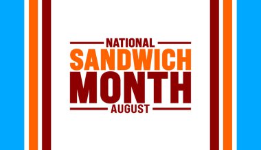 Sandwich Month is observed every year in August. Holiday concept. Template for background, banner, card, poster, placard, design template with unique shapes with standard color. clipart