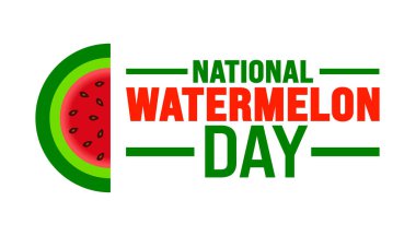 Ulusal Karpuz Günü her yıl ağustosta kutlanır. Tatil konsepti. Arkaplan, pankart, poster, pankart, tasarım şablonu için şablon standart renk ile benzersiz şekiller.