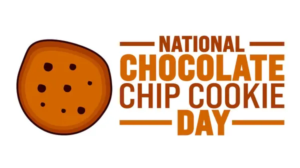 stock vector National Chocolate Chip Cookie Day is observed every year in August. Holiday concept. Template for background, banner, card, poster, placard, design template with unique shapes with standard color.