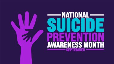 National Suicide Prevention Awareness Month background or banner template observed every year in September. Template for background, banner, card, poster, placard, design template with unique shapes. clipart