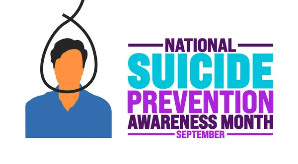 stock vector National Suicide Prevention Awareness Month man suicide icon and background or banner template observed every year in September.