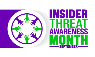 Ulusal Tehdit Bilinci Ayı her yıl eylülde gözlemlenir. Tatil konsepti. Özgün şekilli arkaplan, pankart, poster, pankart, tasarım şablonu.