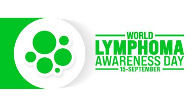 Dünya Lenfoma farkındalık günü geçmişi ya da pankart tasarım şablonu. Tatil konsepti. Arkaplan, pankart, poster, pankart, tasarım şablonu için şablon standart renk ile benzersiz şekiller.