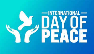 Uluslararası Barış Günü arkaplanı ya da pankart tasarımı şablonu. Tatil konsepti. Arkaplan, pankart, poster, pankart, tasarım şablonu için şablon standart renk ile benzersiz şekiller.