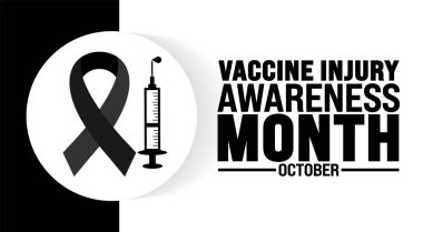 Aşı Sakatlığı Aylık Bilinç Şablonu veya afiş tasarım Şablonu her yıl ekim ayında gözlemlenir. Tatil konsepti. Kart, poster, pankart, şablon için şablon. 10 saniye.