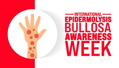 Uluslararası Epidermolysis Bullosa Farkındalık Haftası arka planı veya pankart tasarım şablonu her yıl ekim ayında gözlemlenir. Tatil konsepti. Kart, poster, pankart, şablon için şablon. 10 saniye.