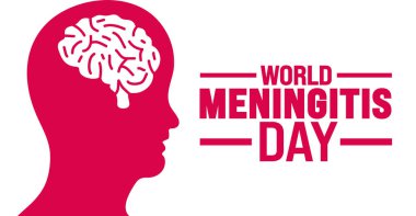 Dünya Menenjit Günü arka planı veya afiş tasarım şablonu her yıl ekim ayında gözlemlenir. Tatil konsepti. Kart, poster, pankart, şablon için şablon. 10 saniye.