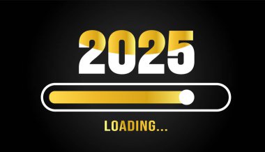 2025 bar arkaplanı ya da pankart tasarım şablonu yükleme işlemi. Yeni yılınız kutlu olsun altın renkli bar afişi tasarımı. Selamlar ve yeni yıl 2025 Bar tasarımlı bayrağı.