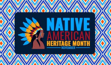 Native American heritage month Background or banner design template. American Indian culture. Indian American heritage month background. use to card, poster, placard, card and background. clipart