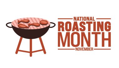 Ulusal Kızarma Ayı arka planı veya afiş tasarım şablonu her yıl Kasım ayında gözlemlenir. Tatil konsepti. Kart, poster, pankart, şablon için şablon.