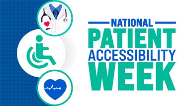 Ulusal Hasta Erişilebilirlik Haftası arka planı veya afiş tasarım şablonu her yıl Kasım ayında gözlemlenir. Tatil konsepti. Kart, poster, pankart, şablon için şablon.