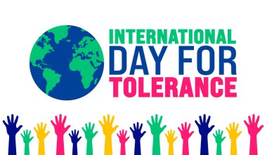 Uluslararası Hoşgörü Günü arkaplan veya afiş tasarım şablonu Kasım ayında her yıl gözlemlenir. Tatil konsepti. Kart, poster, pankart, şablon için şablon.