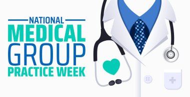 Ulusal Sağlık Grubu Uygulama Haftası afişi veya poster tasarım şablonu. Ocak 'ta her yıl gözlemlenir. Tatil konsepti. Herhangi bir şablon, kart, poster, pankart, şablon kullan.