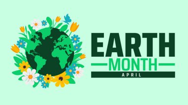 Dünya Ayı afişi ya da poster tasarımı şablonu. Nisan 'da her yıl gözlemlenir. Tatil konsepti. Herhangi bir şablon, kart, poster, pankart, şablon kullan.