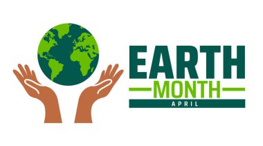 Dünya Ayı afişi ya da poster tasarımı şablonu. Nisan 'da her yıl gözlemlenir. Tatil konsepti. Herhangi bir şablon, kart, poster, pankart, şablon kullan.