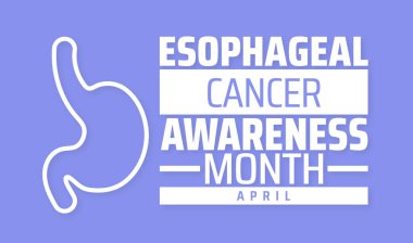 Esophageal Cancer Awareness Month background banner or poster design template. observed every year in  April. Holiday concept. Use to any Template, card, poster, placard, template.