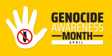 Genocide Awareness Month background banner or poster design template. observed every year in  April. Holiday concept. Use to any Template, card, poster, placard, template.