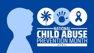 National Child Abuse Prevention Month background banner or poster design template. observed every year in  April. Holiday concept. Use to any Template, card, poster, placard, template.