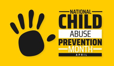National Child Abuse Prevention Month background banner or poster design template. observed every year in  April. Holiday concept. Use to any Template, card, poster, placard, template.