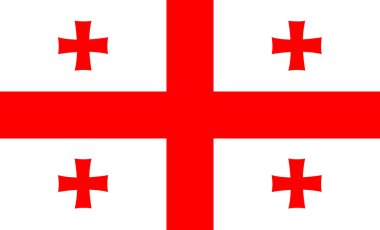 Georgia bayrağı tasarımı. Georgia ulusal bayrağı Vektör illüstrasyonu. Gürcistan resmi renk bayrağı tasarımı.