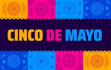 Cinco de Mayo arkaplan, afiş ya da poster tasarım şablonu. Meksika 'da 5 Mayıs bayramı.