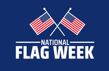 Ulusal Bayrak Haftası arkaplan afişi veya poster tasarımı şablonu. Her yıl haziran ayında gözlemlenir. Tatil konsepti. Herhangi bir şablon, kart, poster, pankart, şablon kullan.