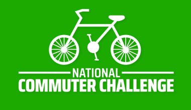 National Commuter Challenge arka plan pankartı veya poster tasarım şablonu. Her yıl haziran ayında gözlemlenir. Tatil konsepti. Herhangi bir şablon, kart, poster, pankart, şablon kullan.
