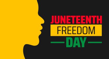 Haziran Özgürlük Günü afişi ya da poster tasarımı şablonu. Her yıl haziran ayında gözlemlenir. Tatil konsepti. Herhangi bir şablon, kart, poster, pankart, şablon kullan.