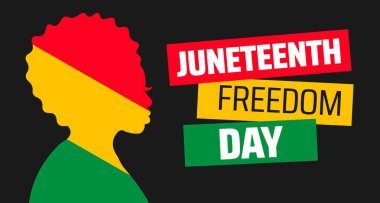 Haziran Özgürlük Günü afişi ya da poster tasarımı şablonu. Her yıl haziran ayında gözlemlenir. Tatil konsepti. Herhangi bir şablon, kart, poster, pankart, şablon kullan.