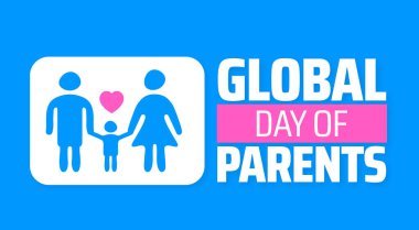 Genel Ebeveynler Günü arkaplan afişi veya poster tasarım şablonu. Her yıl haziran ayında gözlemlenir. Tatil konsepti. Herhangi bir şablon, kart, poster, pankart, şablon kullan.