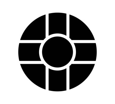 Soyut dairesel fotoğraf çerçevesi kolajı seti segmentli siyah dilimler ve beyaz eşmerkezli taslaklar, modern minimalist yerleşimler için ideal, radyal kompozisyonlar.