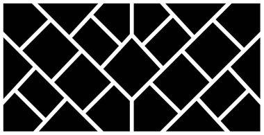 Çarpık geometrik ızgaralı ve dörtgen çizgili siyah beyaz çerçeve kolajı, modern fotoğrafçılık sunumları veya minimalist vektör tasarımları için mükemmel.