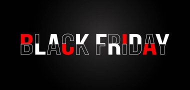 Kara Cuma Sancağı ya da özgeçmişi. Fiyat Etiketli Modern Soyut Tipografi, Karanlık Arkaplanda% 50 İndirim.