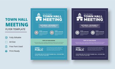 Belediye Binası Toplantı Şablonu, Toplum Buluşma Şablonu, Belediye Binası İlanı ve Posteri