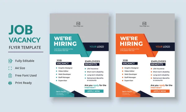 stock vector Job Vacancy Flyer Template, Job Recruitment Flyer Template, We are Hiring Job Flyer Template