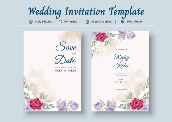 Wedding Invitation Card Template Invitation Card — Stock Vector