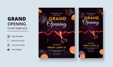 Büyük Açılış Şablonu, Gerçekçi Açılış Davetiyesi, Açılış Uçuşu, Tören davetiyesi, Büyük Açılış broşürü