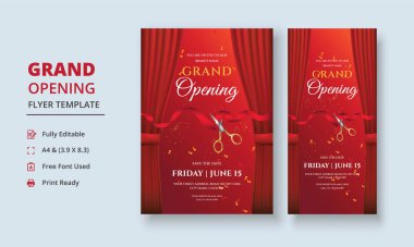 Büyük Açılış Şablonu, Gerçekçi Açılış Davetiyesi, Açılış Uçuşu, Tören davetiyesi, Büyük Açılış broşürü