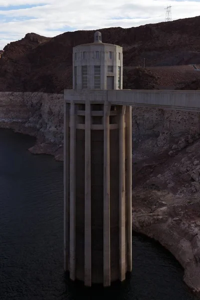 Capture Grandeur Hoover Dam Striking Photograph Focusing One Its Colossal — Stock Photo, Image
