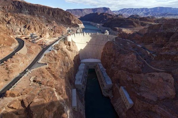Behold Colossal Hoover Dam Symbol Human Engineering Testament Prosperity Its — Stock Photo, Image