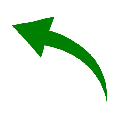 Eğri Yeşil Ok, Grafik Oku Simgesi, Saydam Arkaplanda İzole Edildi