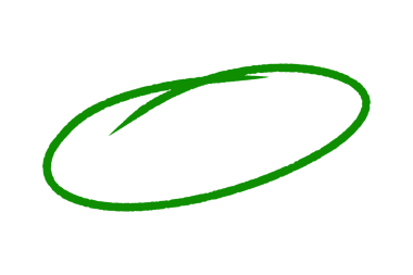 El çizimi Yeşil Çemberler ve Oval taslak vurgulama metni, dairesel karalama, şeffaf arkaplan izole yuvarlak daireler, daire png